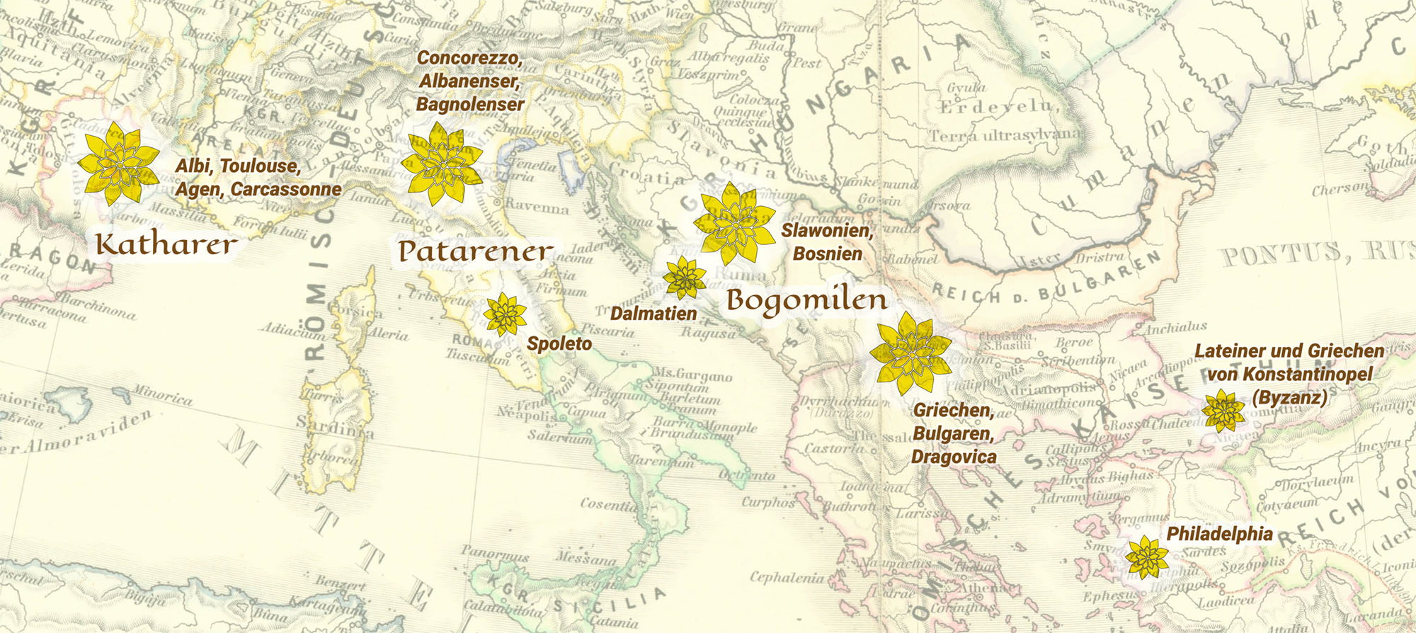 Zajednice Katara, Patarena i Bogumila u 13. stoljeću u južnoj Europi