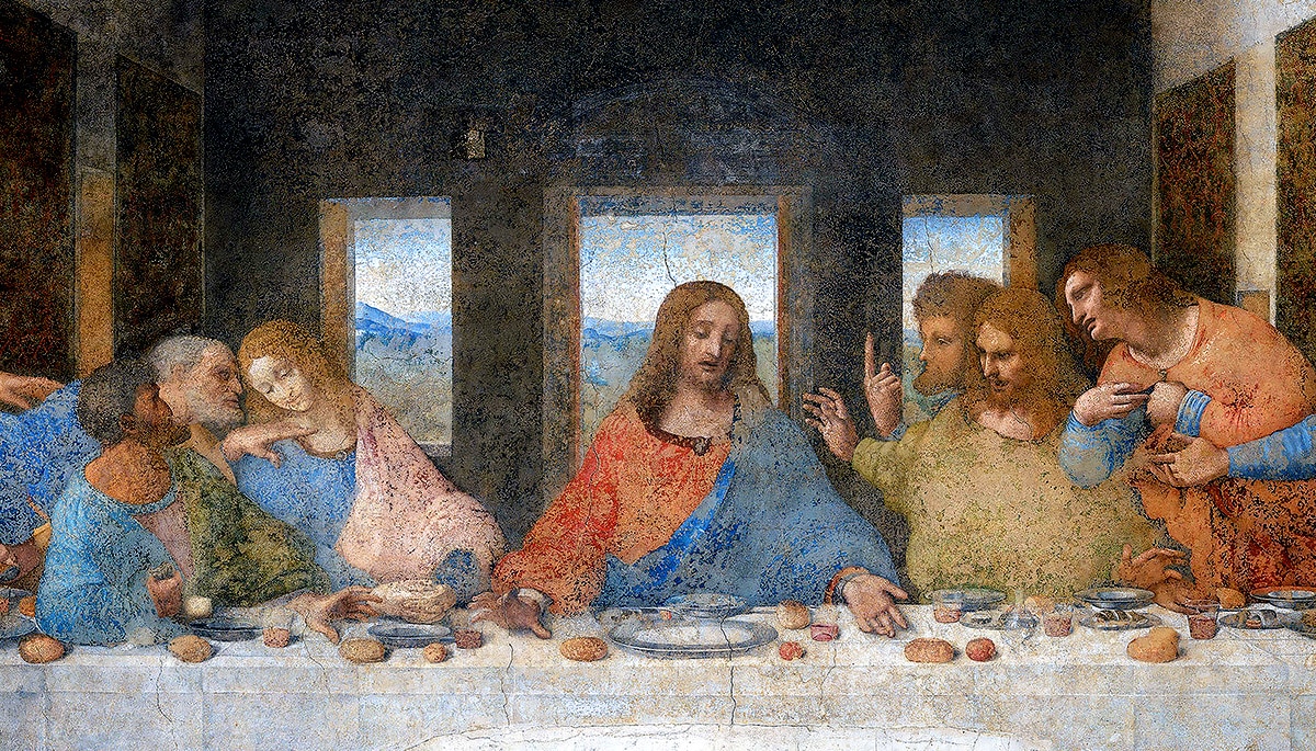 Posljednja večera Leonarda da Vincija, s apostolom Ivanom lijevo pored Isusa